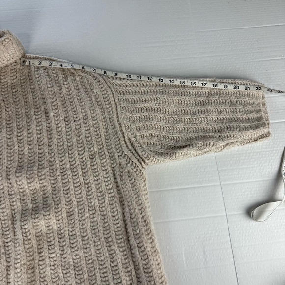 Free People Womens Sweater Size Medium Beige Cropped Turtleneck Cozy Boho - Picture 11 of 11